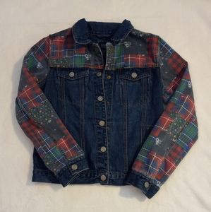 Gap Kids Plaid Floral Jean Jacket Girl XL Gap for Good